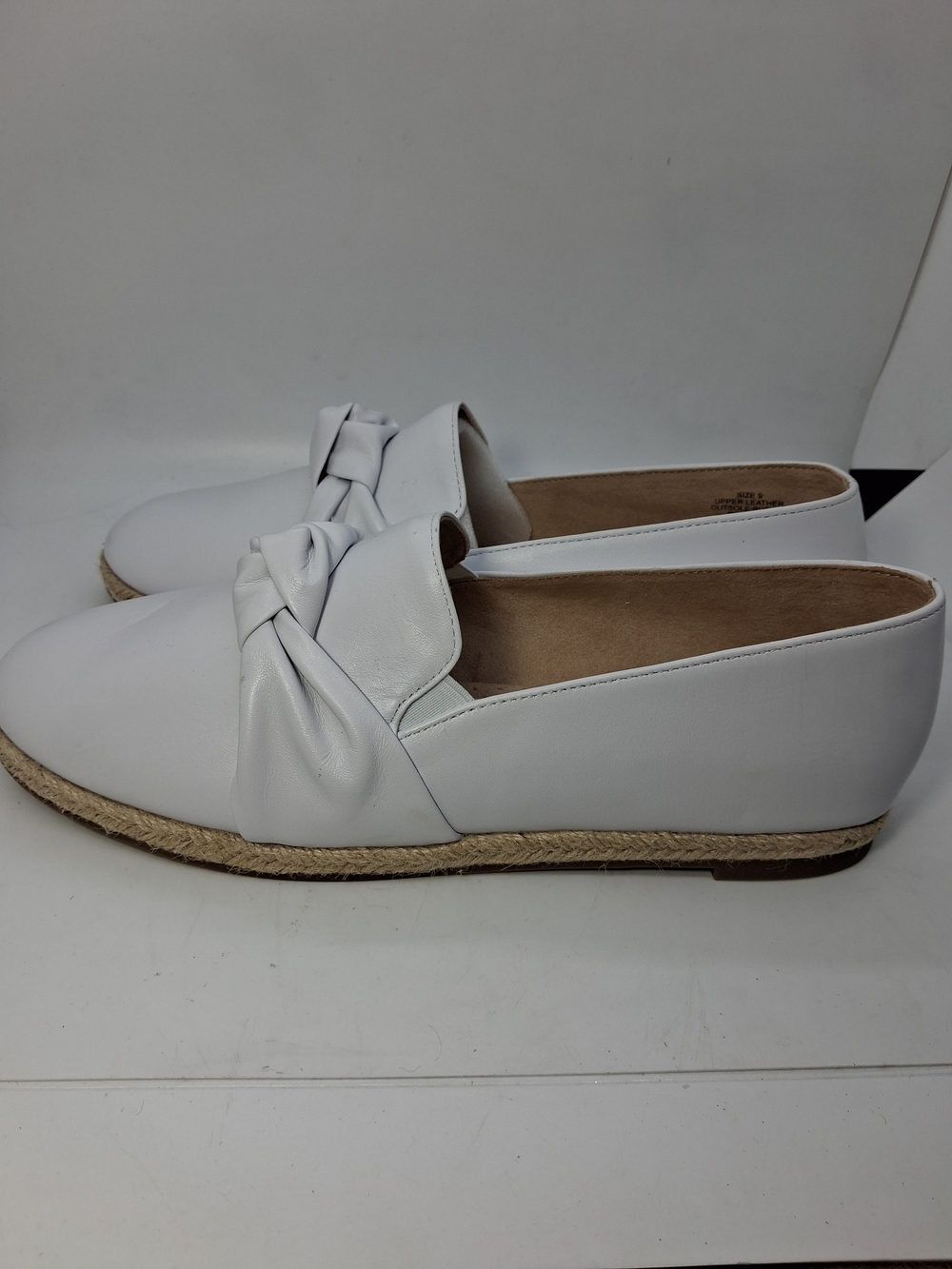 NWOT Leather Knot Slip-On Espadrille Flats Isaac Mizrahi Live
